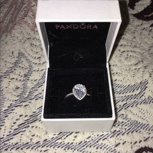 RADIANT TEARDROP RING, CLEAR CZ